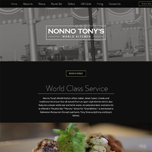 Nonno Tony's World Kitchen Website Development, 2014